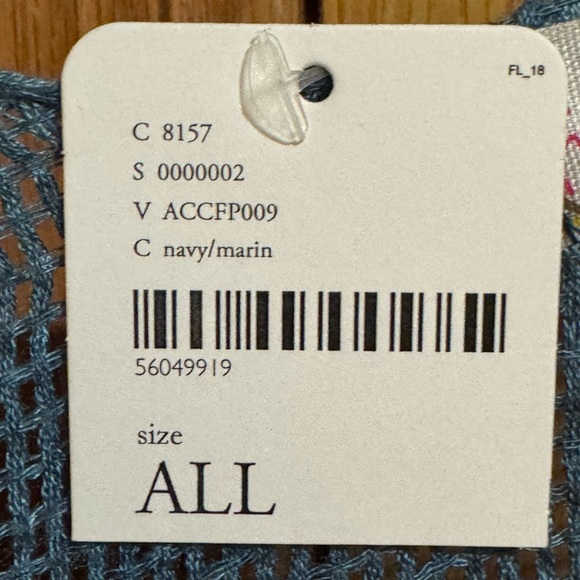 Free People Crochet Wrap. One size. Navy. Lightweight. NWT. Coverup. Layer. - Picture 3 of 5